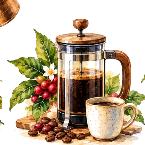 French Press illustration